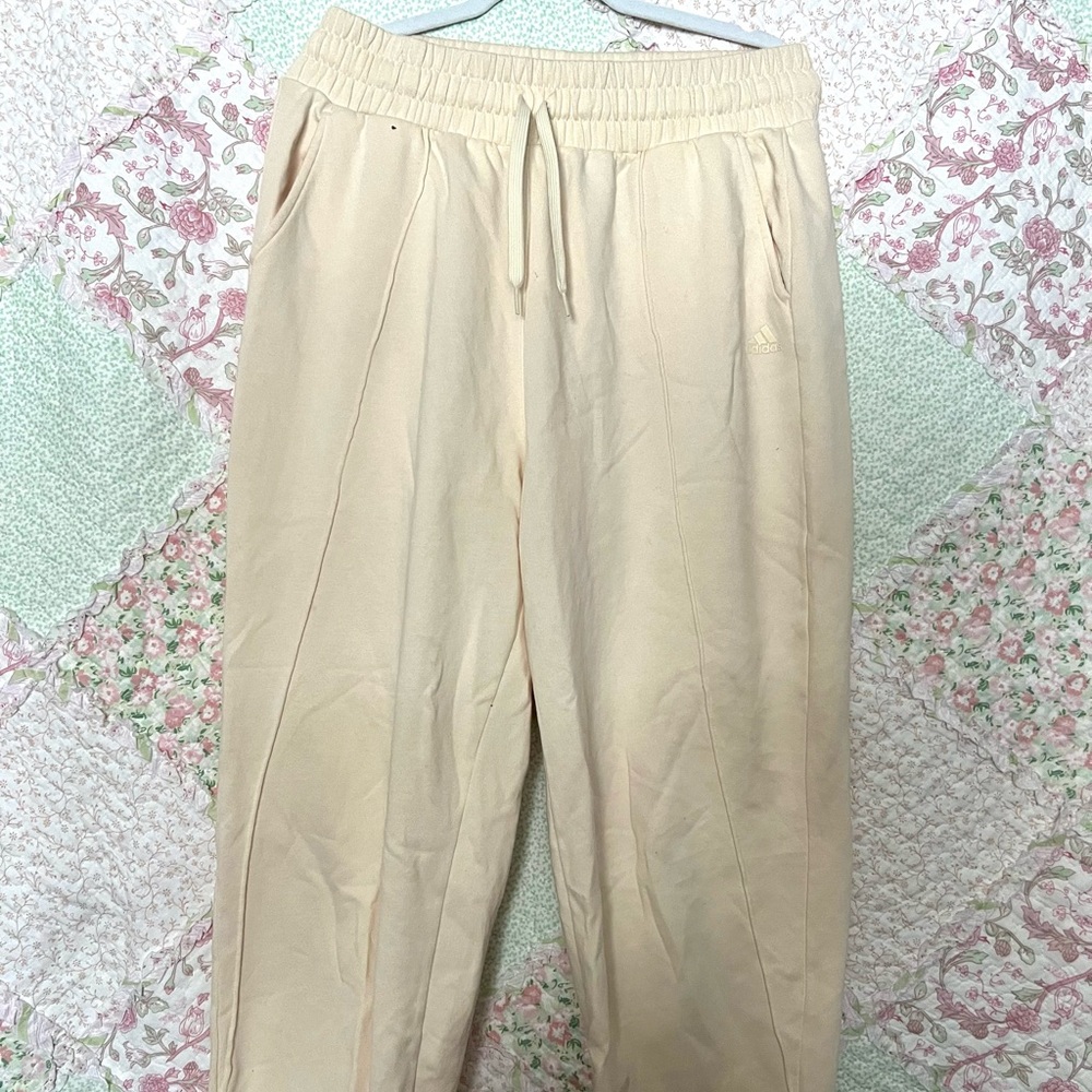 Cream Adidas Sweatpants - Size Large